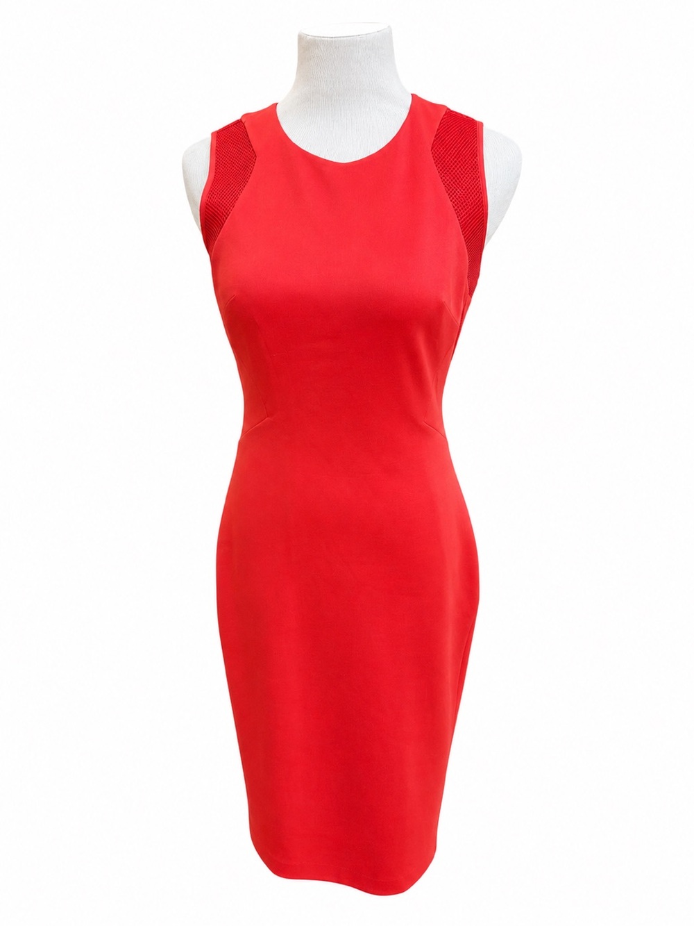 Calvin Klein Red Sleeveless Sheath Dress 6